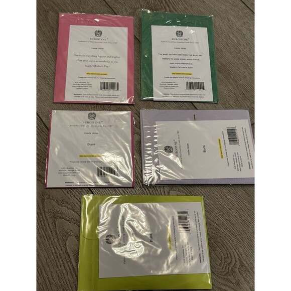 Burgoyne Hand Crafted Blank Greeting Cards Lot Of 8 New Sealed - Picture 5 of 5